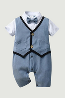 Baby Boy Summer Romper Newborn Birthday Baptism Wedding 0-18M Infantil Xmas Overalls Short Spring Toddler Boys Costume Tops