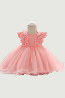 Baby Girl Baptism Dresses Toddler White Lace Flower Tulle Christening 1 Years Birthday Princess Party Dress Newborn Wedding Gown