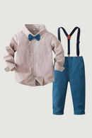 Spring Baby Boy Clothes Suit Formal Wedding Birthday Toddler Boys Outfits Full-Sleeve TShirt+Pants Suspender Handsome