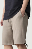 Summer Retro Knitted Shorts Men's Straight Washed Pure Cotton Drawstring Loose Sports Shorts