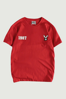 Summer New American Retro Short-sleeved O-neck Rabbit T-shirt Men's Fashion Simple Cotton Washed Casual Sport Tops