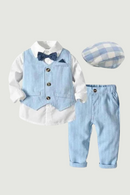 Children Boy Clothes Suit Autumn And Spring Kids Wedding Birthday For Baby Outfits T-Shirt+Vest+Pants Gentlemen Costumes