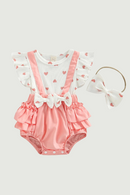 Summer Baby Rompers Clothing Infant Toddler Clothes Newborn Princess Heart Jumpsuits Headband Baby Girls Romper