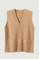 Mens Pure Cashmere Cardigan Waistcoat Autumn Winter V-Neck Young Knit Top High-End Jacket Vest Casual Sleeveless Sweater