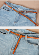 Genuine Leather Vintage Thin Belt For Women Simple Knotted Belt Hundred Matching Skirt Waist Chain
