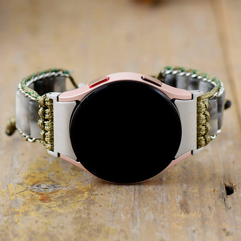 Natural Stone Samsung Galaxy Smart Watch IV Strap Band Punk Gothic Vegan Adjustable Wristband Bracelet