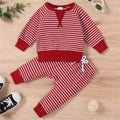 Baby All Over Striped Cotton Long-sleeve Pullover and Trousers Set