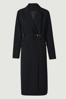 Women Metal Buckle Long Elegant Trench Lapel Long Sleeve Windbreaker Tide Spring Autumn