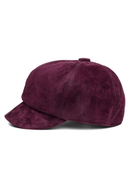 Purple suede cap on a white background, Obroi