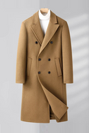 Men Long Down Jacket Lightweight Warm Puffer Coat Knee Length Outdoor Cold Resistant Winter Wool Jacket