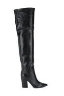 Women Long Boots Heels Leather Zipper Over The Knee Boots Autumn Winter Warm Shoes
