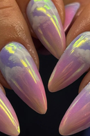 24Pcs Aurora Cloud Pattern False Nails Gradient Full Cover Almond Head Press on Nails