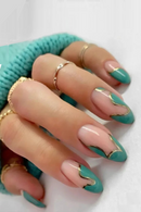 24pcs Brown Almond Press on Nails Pure False Nails Simple Wearable Stick-on Nails Fake Nail