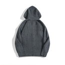 Men's Solid Hooded Sweaters Cardigan Trendy Street Retro Simple Casual Knitted Jackets