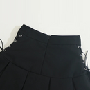 Women Pleated Skirt Kawaii Gothic Black Mini Skirt  Bandage Skirt Clothes Summer