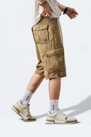 Men Summer Cotton Cargo Shorts Mens Classic Casual Tactical Shorts Pants
