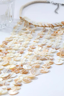 Shell Round Beaded Long Chain Tassel Pendant Necklace for Women