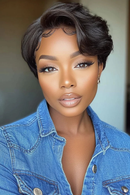 Woman wearing a denim jacket with a blurred background, Obroi