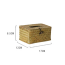 Straw Tissue Box Handmade Woven Napkin Holder Box Roll Paper Tray Car Living Room Storage Box Home Decor