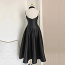 Summer Holiday Prom Wedding Dress Women Backless Chest Pad Wrap Corset Pleated Midi Halter