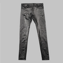 Men Pants Grain PU Leather Casual Jean Boots pants Skinny Solid Trousers