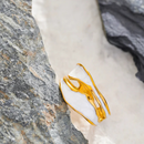 White Enamel Creative Irregular 316 Stainless Steel Open Ring Waterproof Women Jewelry