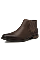 Brown leather Chelsea boot on a white background ,Obroi