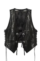 Spring Autumn Men Trend Hand-woven Tassel Vest Chic Loose Casual Leather Coat