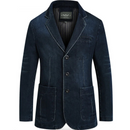 Men's Denim Blazer Male Jean Suit Jacket Coat Denim Outwear