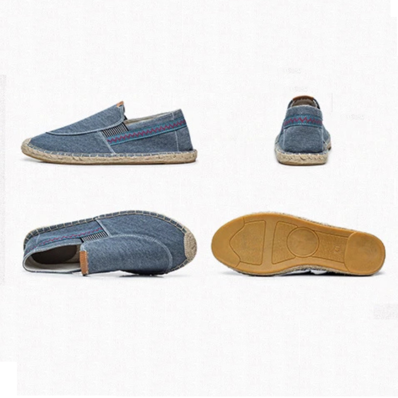 Men Espadrille Loafers Slip-On Comfort Shoes with Round Toe Women Canvas Walking Shoes Casual