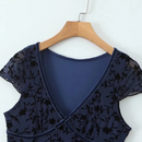 Summer Women Floral Dress High Waist A-line Midi Mesh Dresses