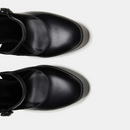 Platform Round Toe Solid Sandals Block High Heels Double Strap Buckles Women Stilettos Summer