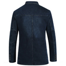 Men's Denim Blazer Male Jean Suit Jacket Coat Denim Outwear