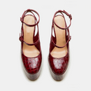 Platform Round Toe Solid Sandals Block High Heels Double Strap Buckles Women Stilettos Summer