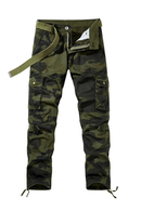 Men's Cotton Casual Cargo Pants Baggy Travel with Multi Pockets