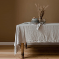 Stone washed Linen Solid Table Cove Natural Fabric Tablecloth for Kitchen Tabletop Decor