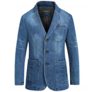 Men's Denim Blazer Male Jean Suit Jacket Coat Denim Outwear