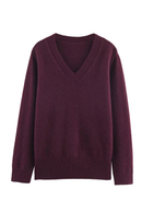 Women Autumn Winter Red Knit Pullover Long Sleeve Casual Basic Sweater