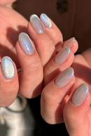 Cat Eye Nail Art Short Square Chic Fake Nail Detachable Finished False Nails Press on Nails