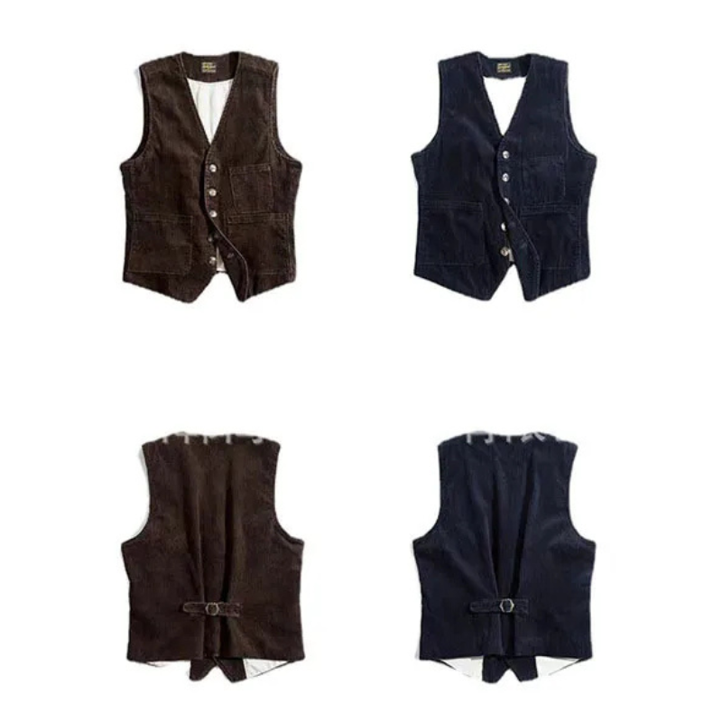 Men Retro Waistcoat Corduroy Vests Casual Vest Jackets Gentleman Business Men Tank Tops