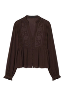 Spring Women Long Sleeve Embroidery Shirt Casual Blouse Summer Tops