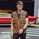 Men Real Leather Vest Men Motorcycle Outdoor Travel Vests