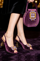 Quality Decorated With Rhinestone Bride Ladies Shoes And Matching Bag Set Italian High Heels Shoes And Bag Set
