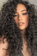 26" Real Human Hair Woman's Topper Silk Base Lace Closure Black Real Virgin Curly Hair
