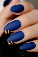 Handmade False Nails Matte Double Alloy Loops Decorated Stiletto Press On Nails