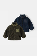 Autumn/Winter Boys' Thick Coat Baby Particle Velvet Stand up Collar Jacket Top Trendy Children's Clothing