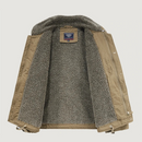 Winter Men's Wool Fleece Jacket Casual Cotton Bomber Coat Khaki Thermal Warm Windbreaker for Male