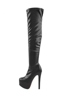 Women Platform Over The Knee Boots Lady Thin High Heels Buckle Black Side Zipper Female Boots