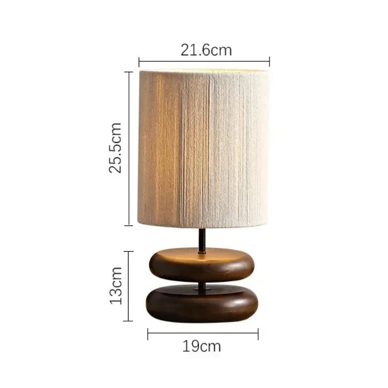 Creative Bedside Table Lamp Walnut Wood Retro Table Lamp