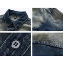 Men Denim Jacket Retro Gradient Washed Coat Street Motorcycle Jackets